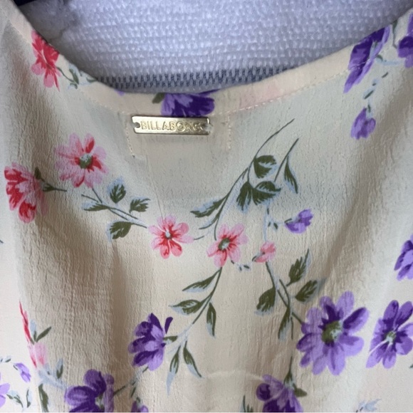 Billabong Cream Pink Smocked Ruffled Mini Sundress - Picture 9 of 9